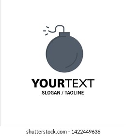 Bomb, Explosive, Explosion Business Logo Template. Flat Color