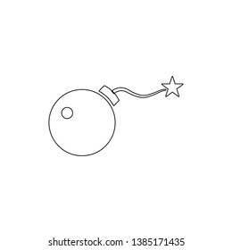bomb explosive war weapon outline icon. Signs and symbols can be used for web, logo, mobile app, UI, UX