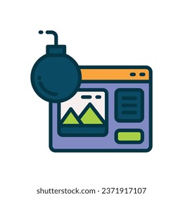 mit Bombe gefülltes Farbsymbol. Vektorsymbol für Ihre Website, Ihr Handy, Ihre Präsentation und Ihr Logo-Design.