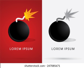 Bomb, fire ready to boom, logo, symbol, icon, graphic, vector.