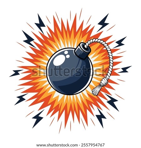 bomb with fire vector illustration