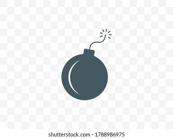 Bomba, icono de fuegos artificiales. Ilustración vectorial, diseño plano.