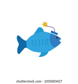 Bomb Fish Logo Icon Design