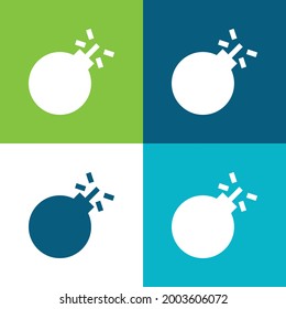 Bomb Flat four color minimal icon set