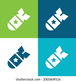 Bomb Flat four color minimal icon set