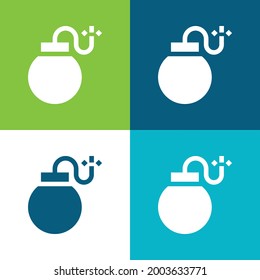 Bombe Flat Vier Farbe minimale Icon Set