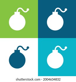 Bombe Flat Vier Farbe minimale Icon Set