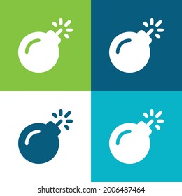 Bomb Flat four color minimal icon set