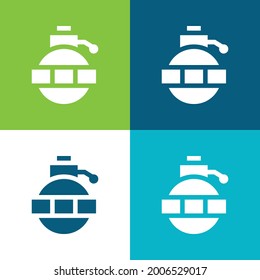 Marcador Plano de cuatro colores conjunto de iconos mínimo