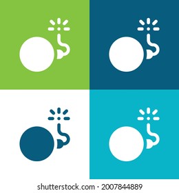 Bomb Flat four color minimal icon set
