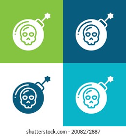 Marcador Plano de cuatro colores conjunto de iconos mínimo