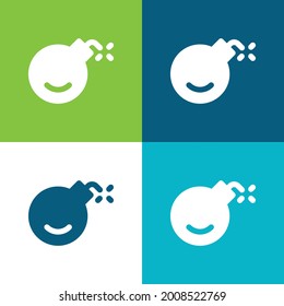 Bomb Flat four color minimal icon set