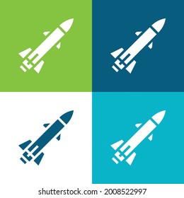 Marcador Plano de cuatro colores conjunto de iconos mínimo