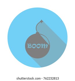 bomb flat icon. Army sign on white background