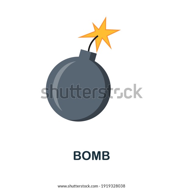 Bomb flat icon. Color simple element from weapon\
collection. Creative Bomb icon for web design, templates,\
infographics and more
