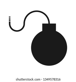 Bomb flat icon, isolated on white background. Vector illustration, modern design .