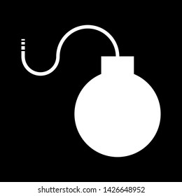 Bomb flat icon, isolated on black background. Vector illustration, modern design