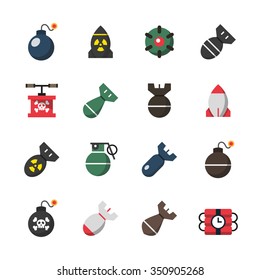 Bomb flat icons.