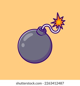 Bomb Floating Cartoon Vector Icon Illustration. Object Holiday Icon Concept Isolated Premium Vector. Flat Cartoon Style