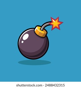 Bombe schwebende Cartoon Vektorgrafik Icon Illustration. Objekt-Festliche Musik-Symbolkonzept Vektorgrafik des isolierten Premiums