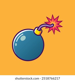 Bombe schwebender Cartoon, Vektorsymbol, Illustration, isolierter Hintergrund