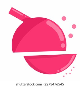 Bomb fruit drink logo with unique pink color.