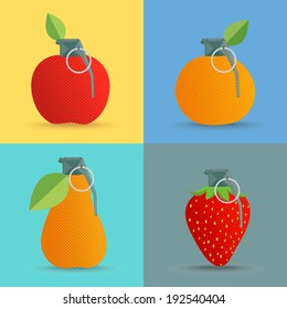 Bomb with fruits
