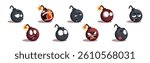 Bomb Funny Characters with Different Emotion Vector Set