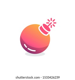 Bomb fuse flat icon, vector sign, Bomb colorful pictogram isolated on white. Symbol, logo illustration. Flat style design