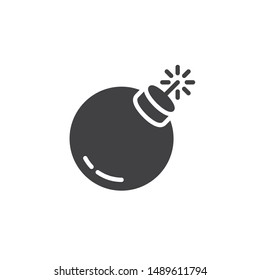 Bomba fusível vetor ícone. preenchido sinal plano para conceito móvel e web design. Ícone de glifo da bomba. Símbolo, ilustração de logotipo. Gráficos vetoriais