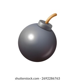 Icono de juego de bomba, dispositivo explosivo de dibujos animados o elemento peligroso en el software de juego. Vector aislado mina o elemento destructivo con poder explosivo. Acción y estrategia, rompecabezas y aventura.