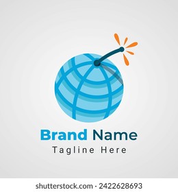 Bomb Globe Logo, Kombination aus Bombe und Kugel
