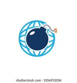 Bomb Globe Logo Icon Design