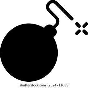 Vector de ilustración de icono de glifo de bomba