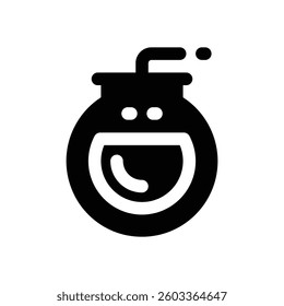 bomb glyph icon. Strong and solid vector icon for websites, mobile interfaces, presentations, and visual branding. High quality and easy to edit.