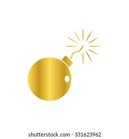 bomb -  gold vector icon