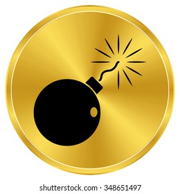 bomb - gold vector icon