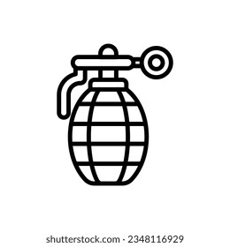 Bomb Grenade Outline Icon Vector Illustration
