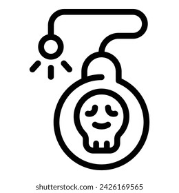 Bomb hacker attack icon outline vector. Signal passcode. Bug attack