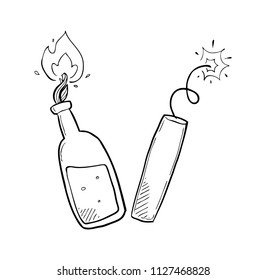 bomb hand drawn