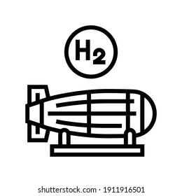 Bombe-Wasserstoff-Linie Symbol Vektorgrafik. Wasserstoffbombe-Schild. isoliertes Kontursymbol