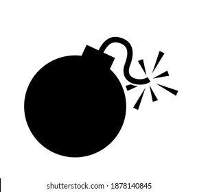 bomb icon, bomb ball symbol, bomb simple shape for clip art, vector
