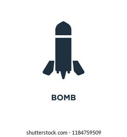 Bomb icon. Black filled vector illustration. Bomb symbol on white background. Can be used in web and mobile.