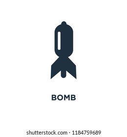 Bomb icon. Black filled vector illustration. Bomb symbol on white background. Can be used in web and mobile.