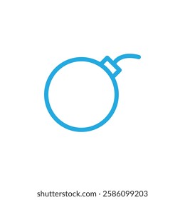 Bomb icon black and white vector outline sign