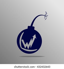 Bomb icon blue on a gray background