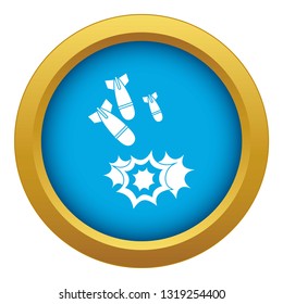 Bomb icon blue vector isolated on white background for any design