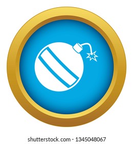 Bomb icon blue vector isolated on white background for any design