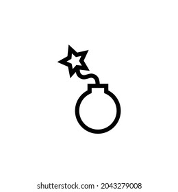 bomb icon, burning vector, cartoon illustration