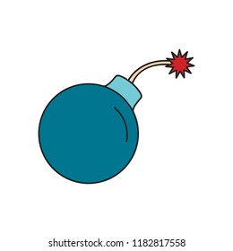 Bomb icon. Cartoon bomb vector icon for web design isolated on white background